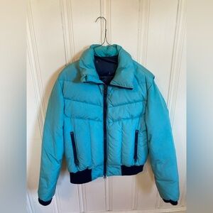 CB Sports Winter Down Coat Women's Vintage 80s/90s Jacket Quilted Color Blocked